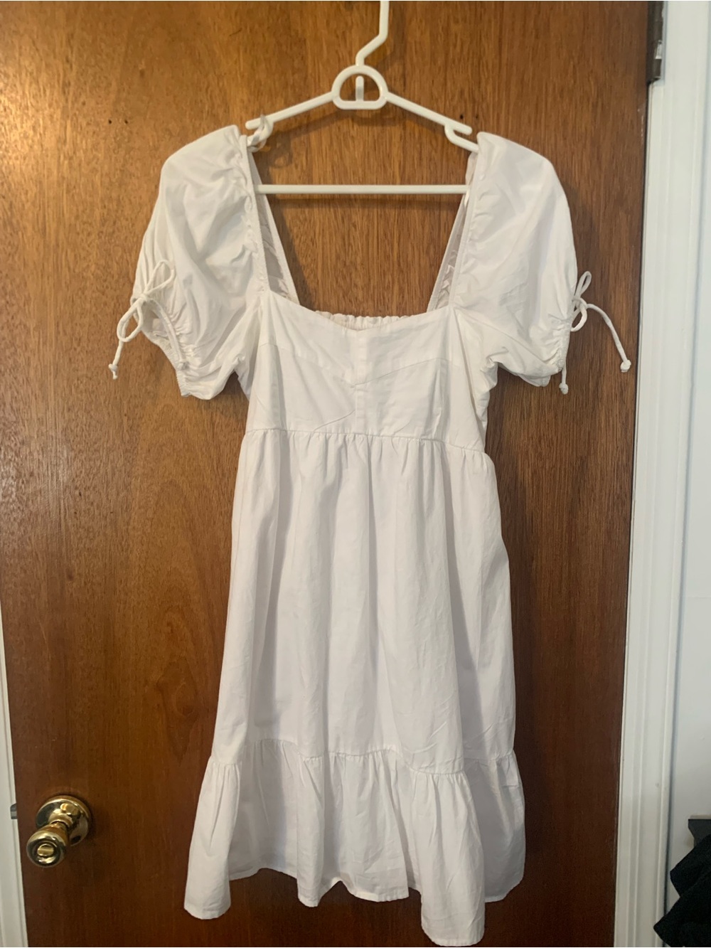 White Puff Sleeve Smocked Sundress
